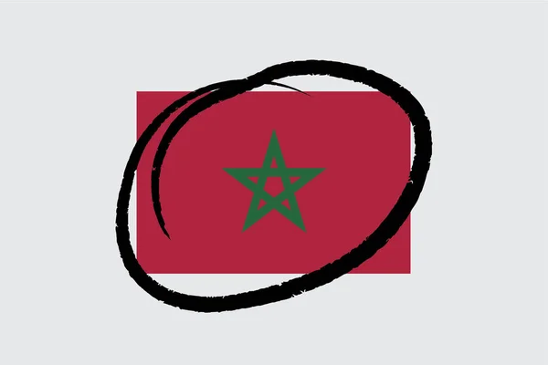 Banderas 4Mp Half Circled Morocco Marruecos — Archivo Imágenes Vectoriales