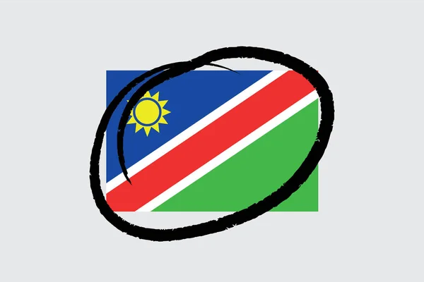 Drapeaux 4Mp Demi Cercle Namibie Namibie — Image vectorielle