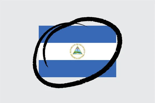 Flags 4Mp Half Circled Nicaragua — 스톡 벡터