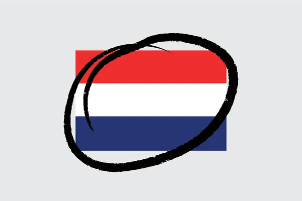Flags 4Mp Half Circled Netherlands Pays Bas — Image vectorielle