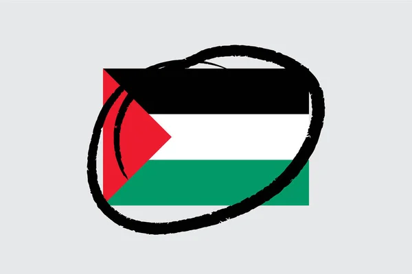 Vlaggen 4Mp Half Omcirkeld Palestina — Stockvector