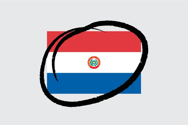 Flags 4Mp Half Circled_Paraguay Paraguay — Stockový vektor