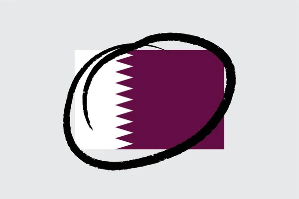 Flags 4Mp Half Circled_Qatar Qatar — Stock Vector