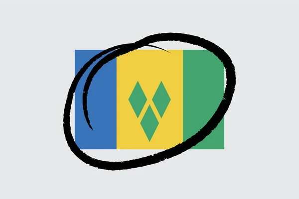 Flags 4Mp Half Circled_Saint Vincents Grenadines Saint Vincents Grenadines — Stock Vector
