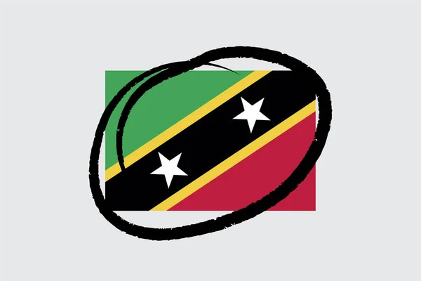 Flagi 4Mp Half Circled Saint Kitts Nevis Saint Kitts Nevis — Wektor stockowy