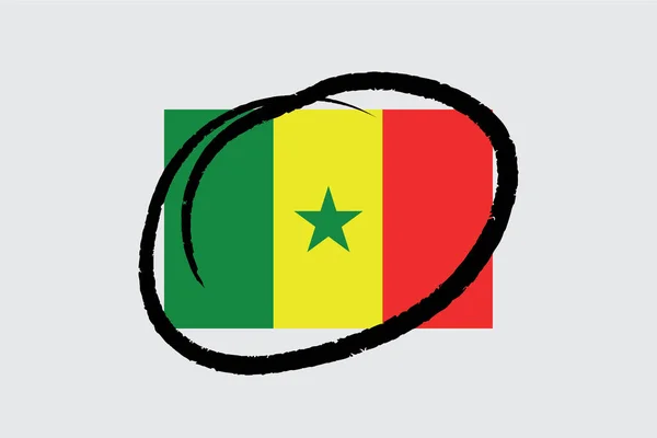 Banderas 4Mp Half Circled Senegal Senegal — Vector de stock