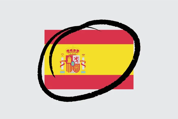 Flags 4Mp Half Circled_Spain Spain — Stock Vector