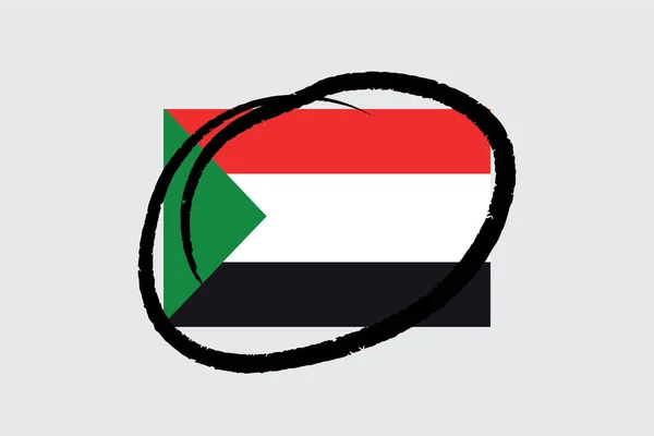 Vlaggen 4Mp Half Circled Sudan Sudan — Stockvector