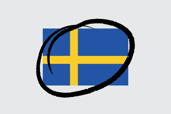 Flagi 4Mp Half Circled Szwecja — Wektor stockowy