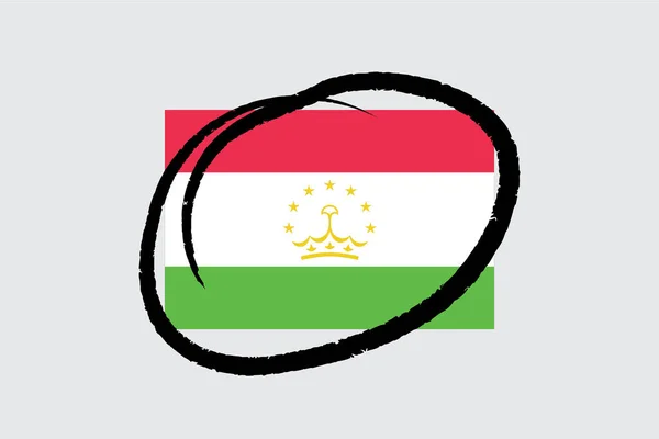 Flags 4Mp Half Circled Tajikistan Tádžikistán — Stockový vektor