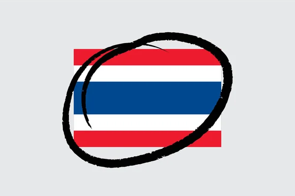 Banderas 4Mp Half Circled Thailand Tailandia — Archivo Imágenes Vectoriales