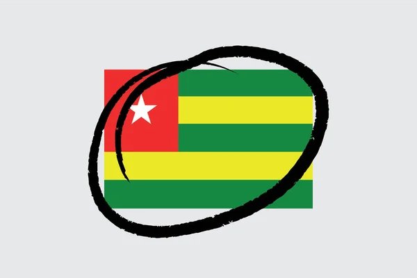 Drapeaux 4Mp Demi Cercle Togo Togo — Image vectorielle