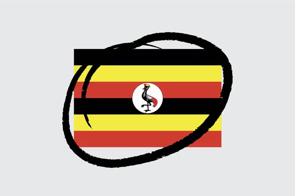 Flags 4Mp Half Circled_Uganda Uganda — Stockový vektor