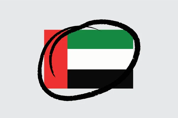 Flags 4Mp Half Circled United Arab Emirates Spojené Arabské Emiráty — Stockový vektor