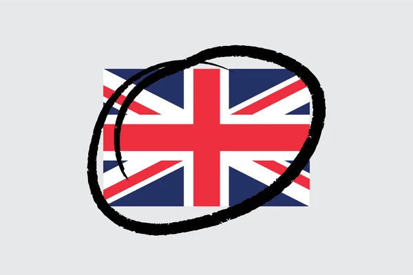 Flaggen 4Mp Half Circled Vereinigtes Königreich — Stockvektor