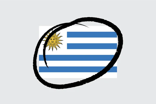 Flagi 4Mp Half Circled Urugwaj Urugwaj — Wektor stockowy