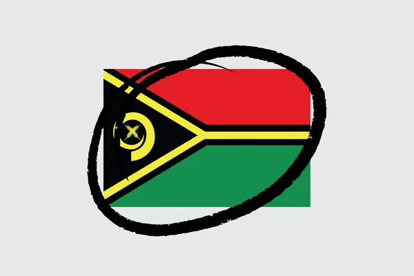 Zászló 4Mp Half Circled Vanuatu Vanuatu — Stock Vector