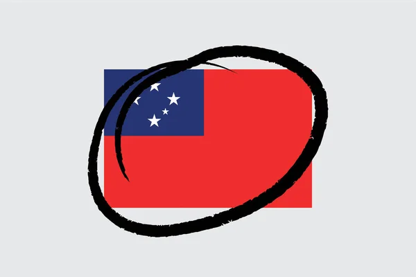 Bandeiras 4Mp Half Circled Western Samoa Ocidental Samoa — Vetor de Stock