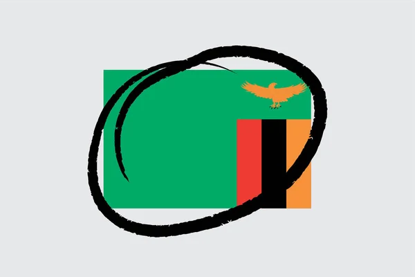 Flags 4Mp 丸みを帯びたザンビア — ストックベクタ