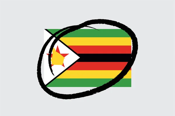 Vlaggen 4Mp Halve Cirkel Zimbabwe Zimbabwe — Stockvector