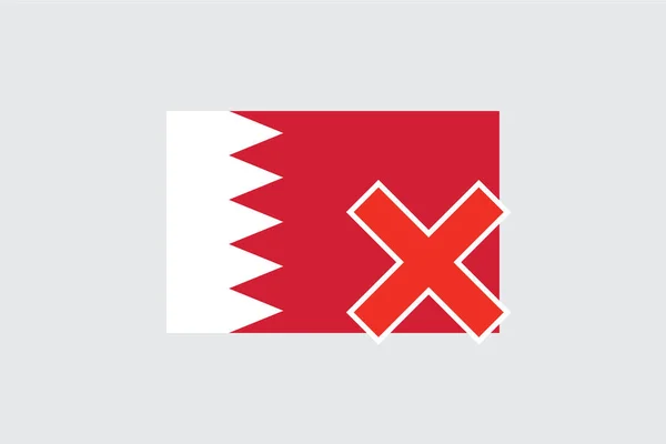 Flaggen 4Mp Half Cross Bahrain Bahrain — Stockvektor