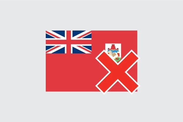 Drapeaux 4Mp Demi Croix Bermudes Bermudes — Image vectorielle