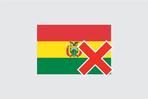 Flags 4Mp Half Cross_Bolivia Bolivia — Stock Vector