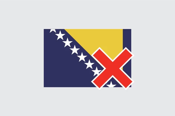 Флаги 4Mp Half Cross Bosnia — стоковый вектор