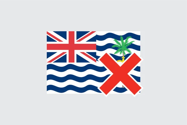 Flags 4Mp Half Cross British Ocean Territory Teritori Samudera Hindia - Stok Vektor