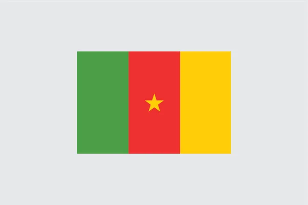 Bayraklar 4Mp Half Cross Kamerun — Stok Vektör