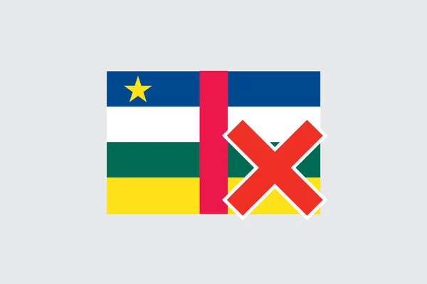Flagi 4Mp Half Cross Republika Środkowoafrykańska Republika Środkowoafrykańska — Wektor stockowy