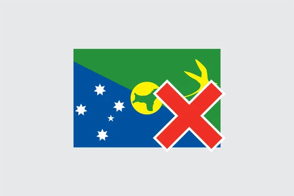Флаги 4Mp Half Cross Christmas Island Christmas Island — стоковый вектор