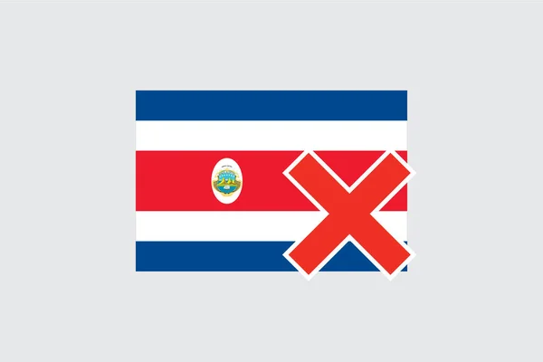 Banderas 4Mp Half Cross Costa Rica Costa Rica — Archivo Imágenes Vectoriales