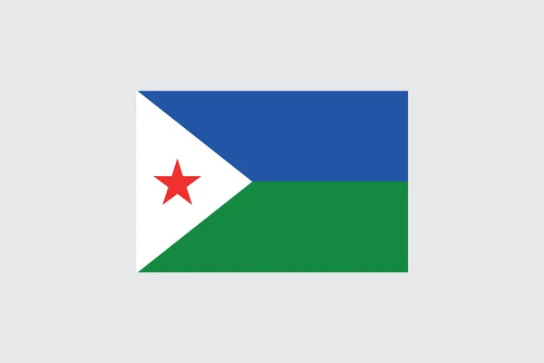 Banderas 4Mp Half Cross Yibuti Yibuti — Archivo Imágenes Vectoriales