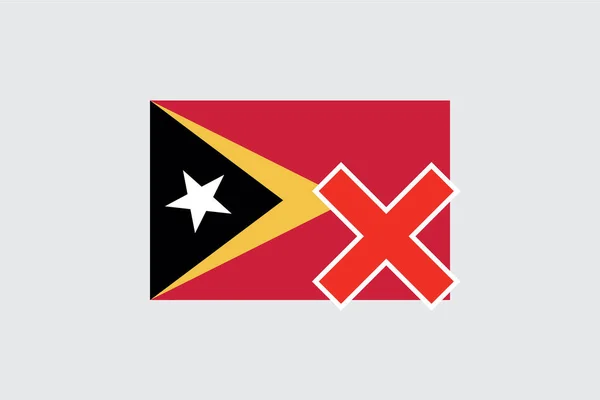 Banderas 4Mp Half Cross Timor Oriental Timor Oriental — Archivo Imágenes Vectoriales
