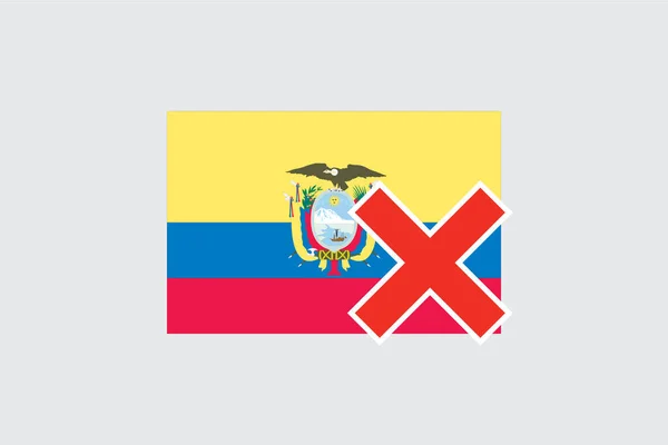 Banderas 4Mp Half Cross Ecuador Ecuador — Vector de stock