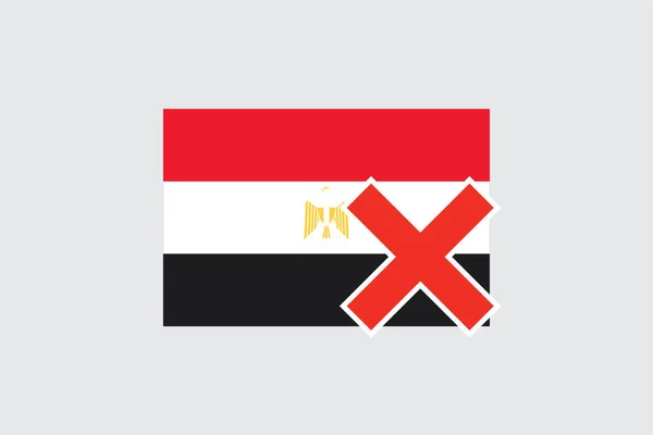 Flags 4Mp Half Cross_Egypt Egypt — Stock Vector