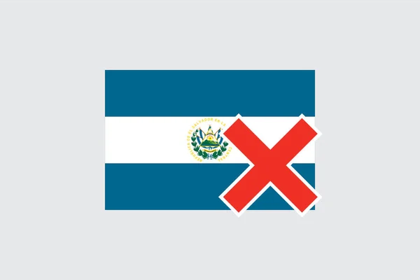 Flags 4Mp Half Cross_El Salvador Salvador — Stock Vector