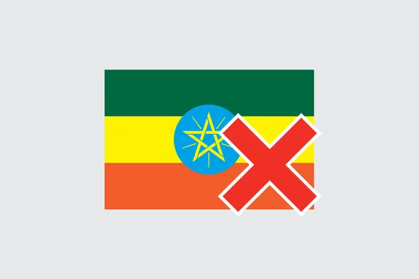 Flags 4Mp Half Cross_Ethiopia Ethiopia — Stock Vector