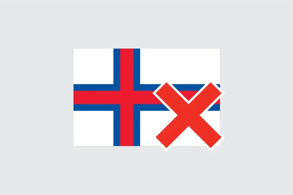 Zászló 4Mp Half Cross Feröer Szigetek Feröer Szigetek — Stock Vector