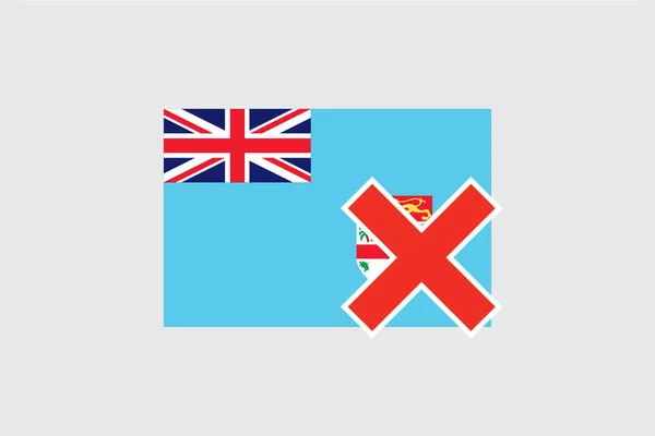 Banderas 4Mp Half Cross Fiji Fiji — Vector de stock