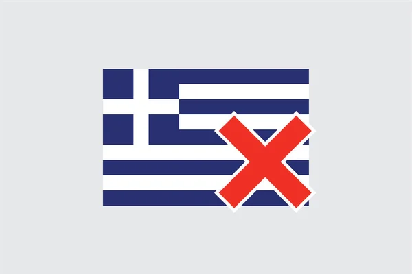 Flaggen 4Mp Half Cross Greece Griechenland — Stockvektor