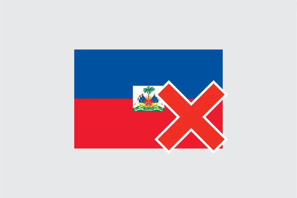 Bandeiras 4Mp Meia Cruz Haiti Haiti — Vetor de Stock