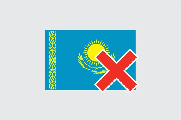 Flags 4Mp Half Cross Kazachstán Kazachstán — Stockový vektor