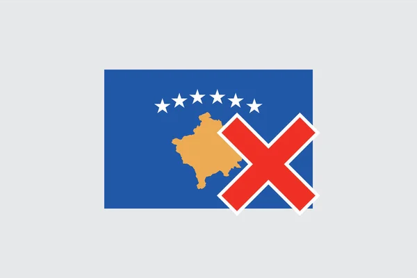 Флаги 4Mp Half Cross Косово — стоковый вектор
