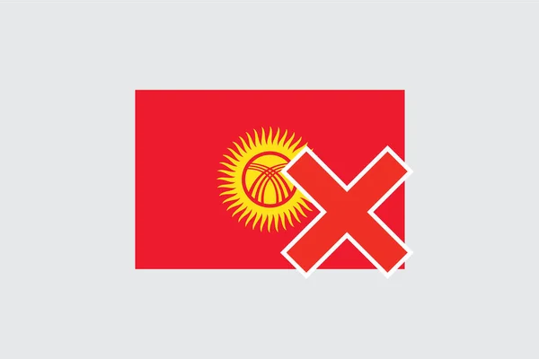 Flaggen 4Mp Half Cross Kirgisistan Kirgisistan Kirgisistan — Stockvektor