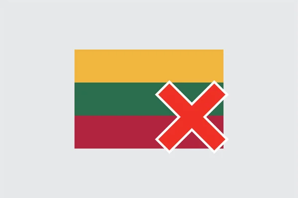 Bandeiras 4Mp Meia Cruz Lituânia — Vetor de Stock