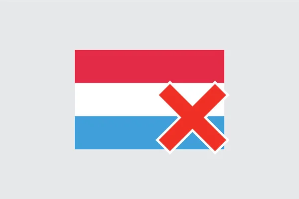 Flags 4Mp Half Cross Luxembourg — 스톡 벡터