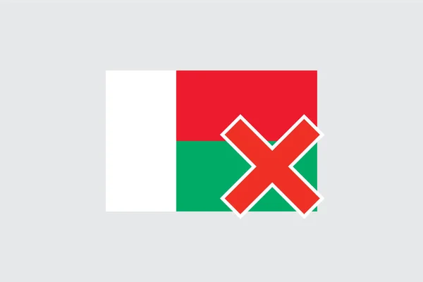 Vlajky 4Mp Half Cross Madagaskar Madagaskar — Stockový vektor
