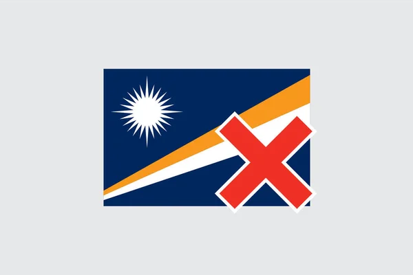 Flags 4Mp Half Cross Marshall Islands — стоковый вектор